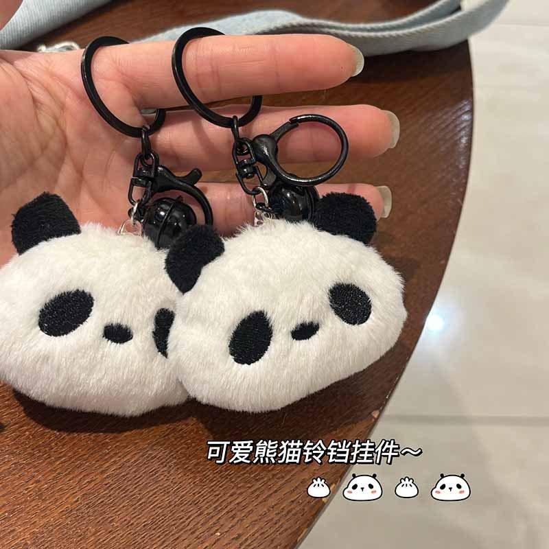 新款玩偶汽车挂饰铃铛挂件公仔钥匙扣熊猫书包小包包可爱毛绒玩具