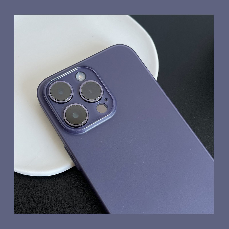 适用iPhone15暗紫色磨砂手机壳