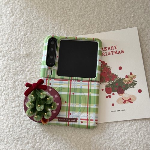 可爱扭扭棒圣诞树磁吸支架手机壳