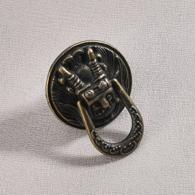 仿古龙头拉手青古铜兽头拉手锌合金龙头包装盒小圆环把手古风