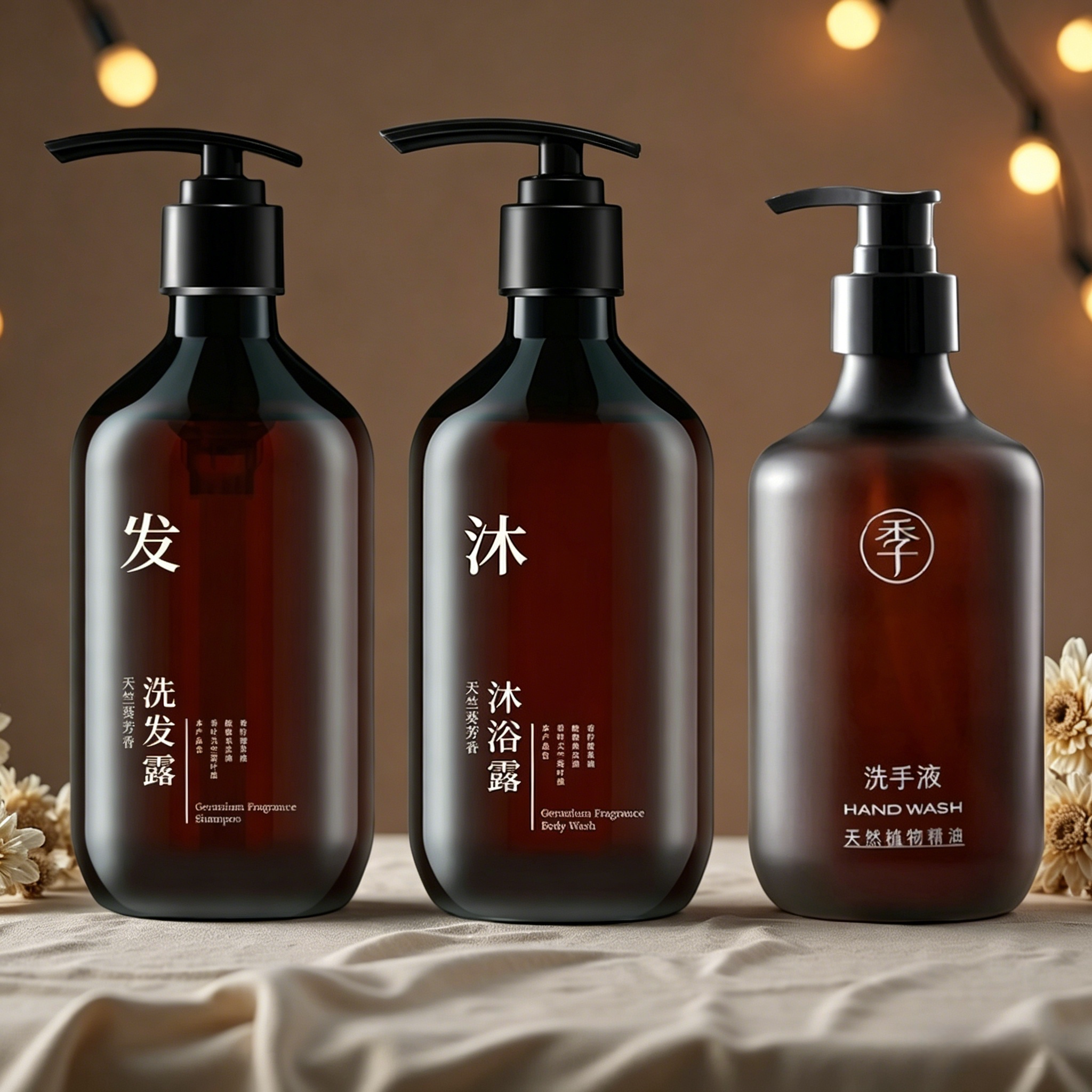 全季酒店同款洗发水天竺葵芳香正品洗手液沐浴露男女家用通用蓬松