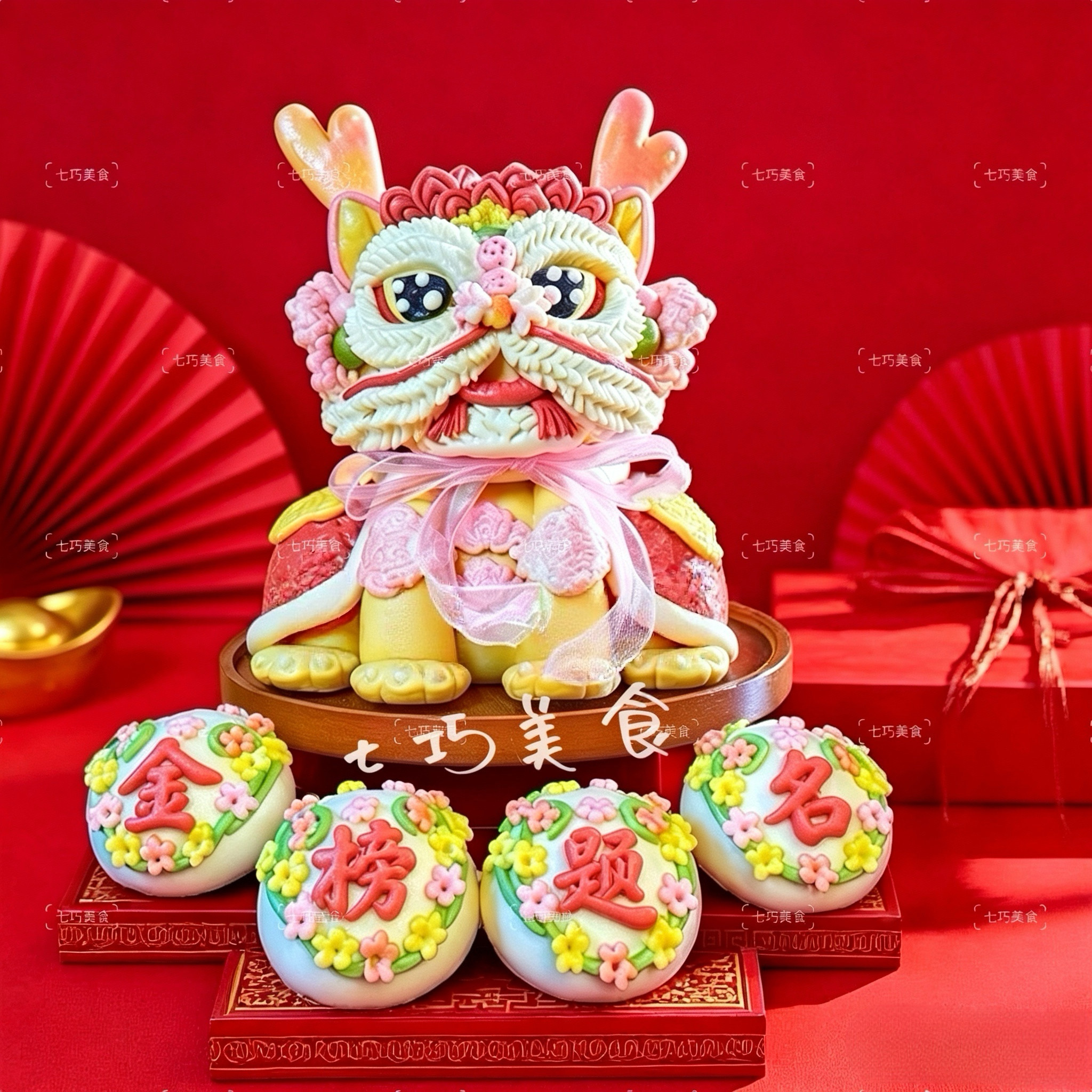 金榜题名花馍胶东高考中考升学饽饽手工馒头一举高中学子升学宴馍