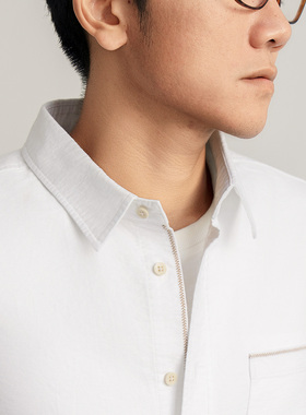 Arba设计 S197 春夏秋四季高级轻通勤本白新疆棉麦穗刺绣牛津衬衫