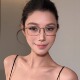 弗瑞姆眼镜韩系素颜银色方框眼镜近视可配度数防蓝光金属镜架588