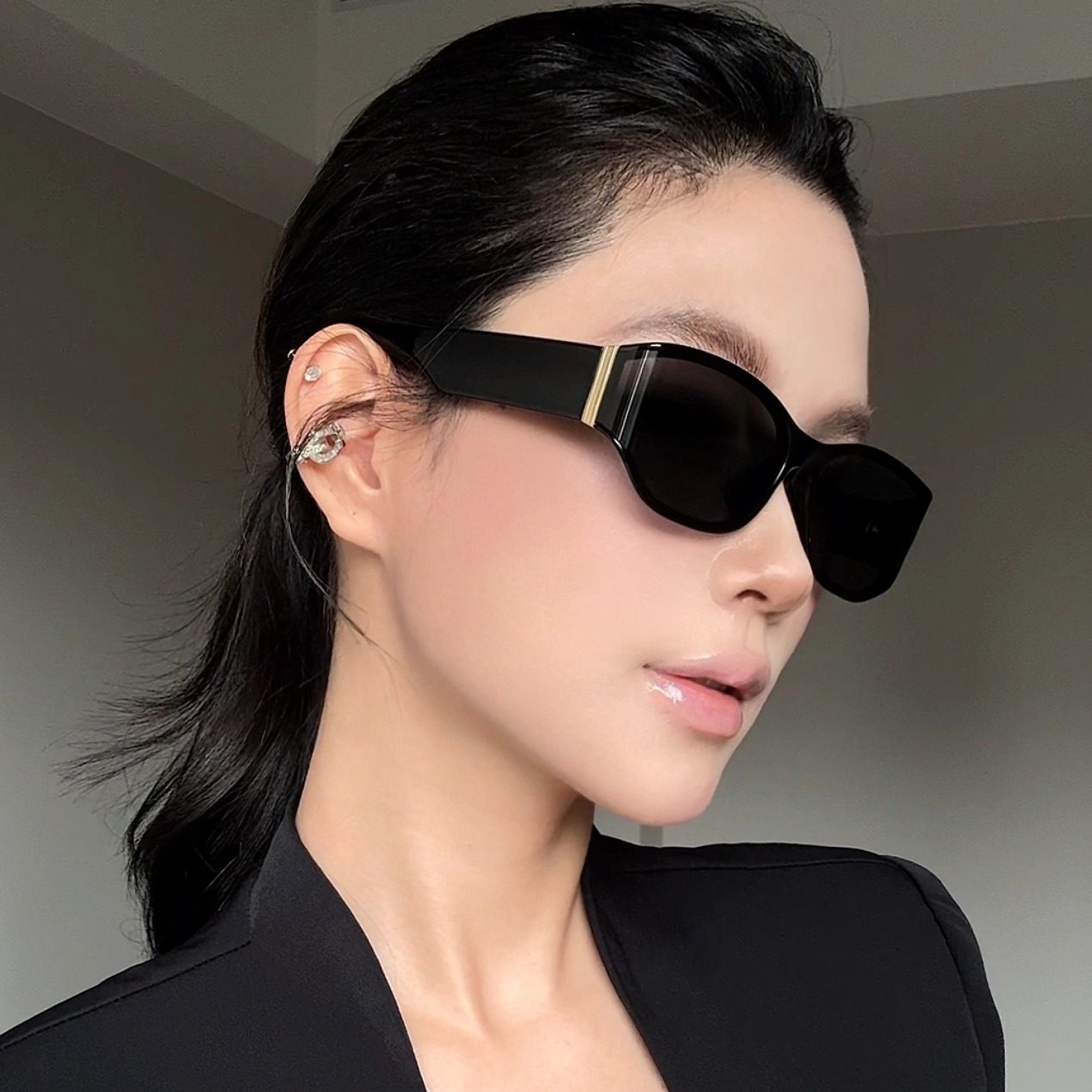 弗瑞姆眼镜猫眼偏光墨镜女高级感曲面防紫外线防晒太阳镜194