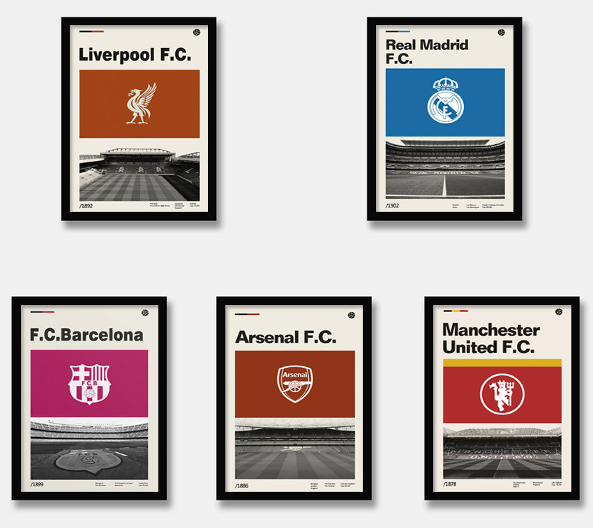 曼联利物浦足球俱乐部客厅装饰画