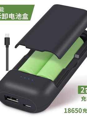 2节18650锂电池TypeC口DIY充电器2A充电器可拆免焊USB平尖头电池