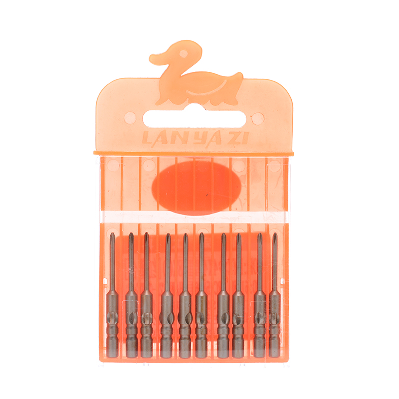 LANYAZI 4mm柄电批批头 1.2-4mm十字螺丝刀头 800型电批头 10支装