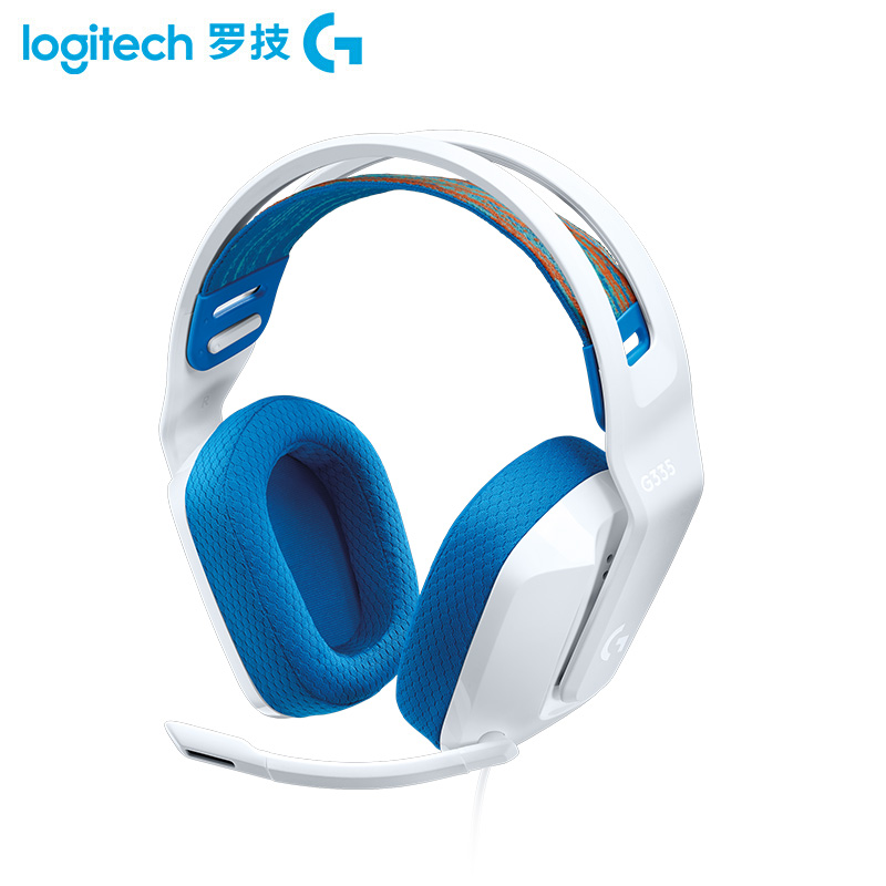 罗技G335游戏电竞耳机头戴式有线电脑耳麦带麦立体声LOL吃鸡