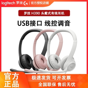 罗技H390头戴式 有线耳机电话客服话务员耳麦usb游戏语音话筒H340
