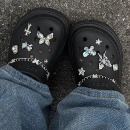 幻蝶梦境原创洞洞鞋鞋花蝴蝶合金鞋扣适配crocs卡洛驰链条配件