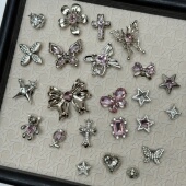 扣鞋 花蝴蝶适配crocs卡洛驰鞋 子配件 鞋 粉蝶梦境自选单颗洞洞鞋