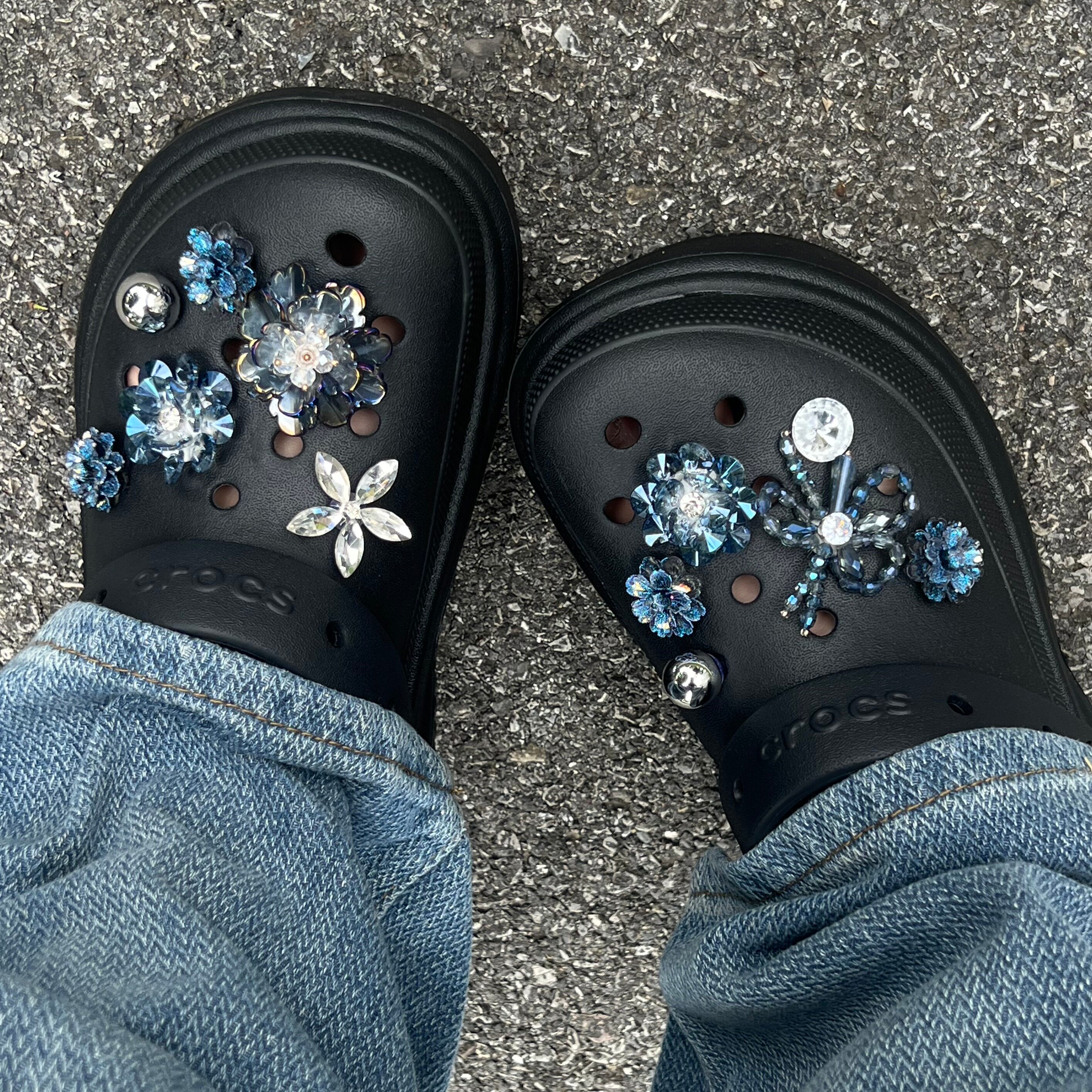 墨兰序曲原创洞洞鞋鞋花高级芭蕾鞋鞋扣适配crocs卡洛驰鞋子配件