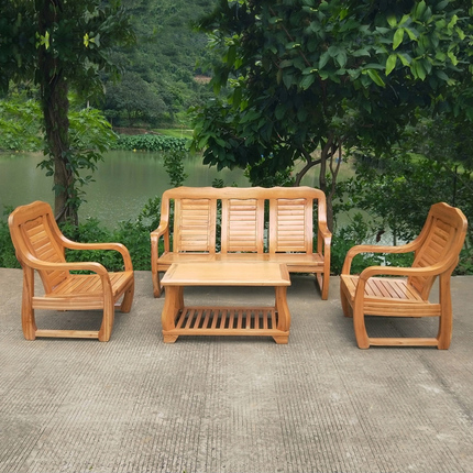 新中式实木沙发经济型简约客厅会客室原木小户型档口商铺接待椅