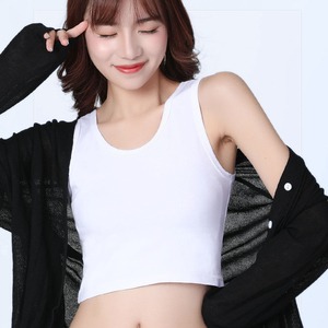 白色背心女内搭吊带夏短款露脐运动不透打底性感修身纯棉无袖上衣