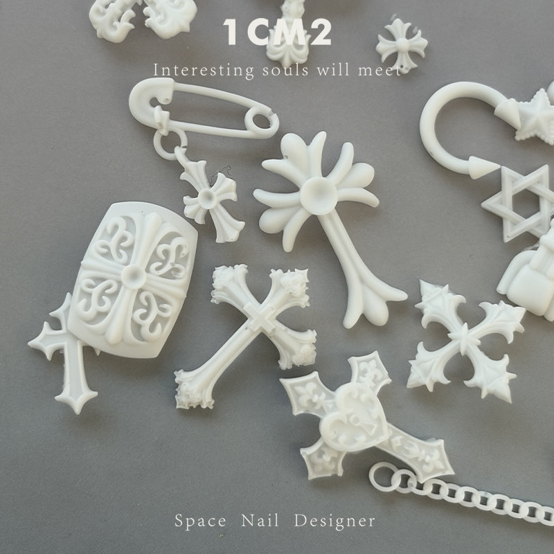1cm2 Chrome Hearts Nail Charms 3D Chain Elements - Product image 5