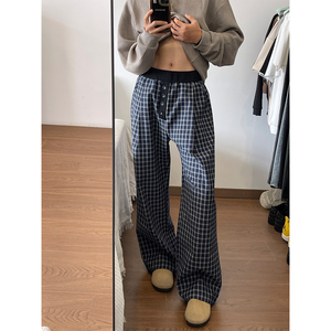 慵懒风宽松格子裤休闲11 501-1-K2010-P55 89,男装休闲裤,星座501-1