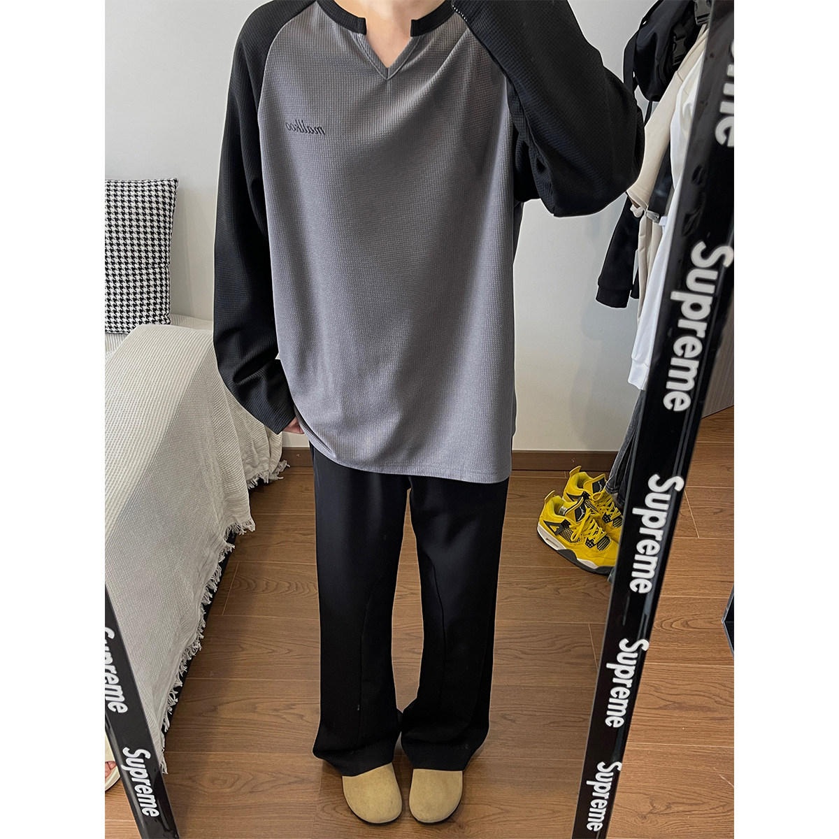 拼色小V领长袖T恤2501-1-CT109-P28控价48,男装T恤,星座501-1