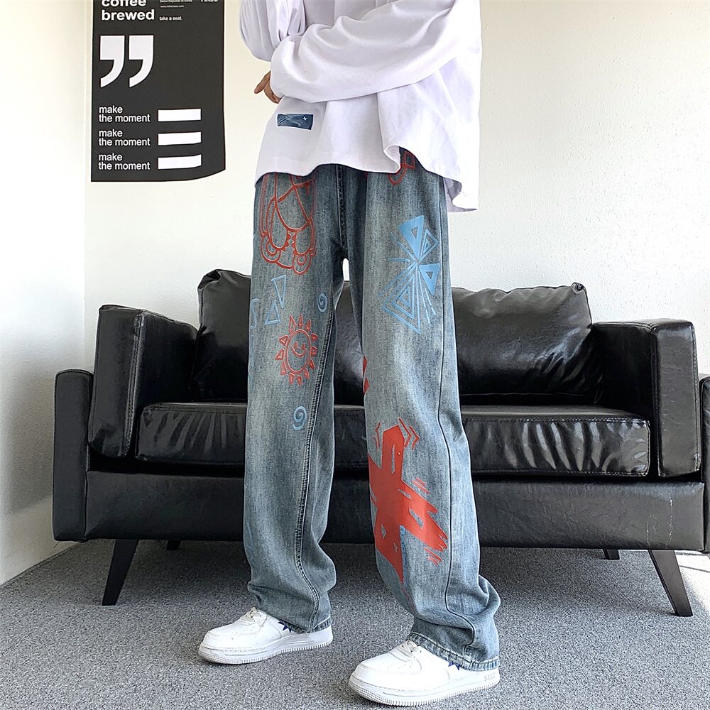 2021潮牌印花牛仔裤男501-1-NZ901,男装牛仔裤,星座501-1