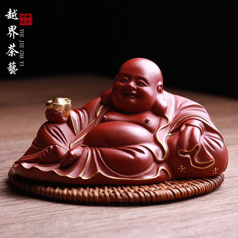 紫砂茶宠摆件大肚弥勒佛