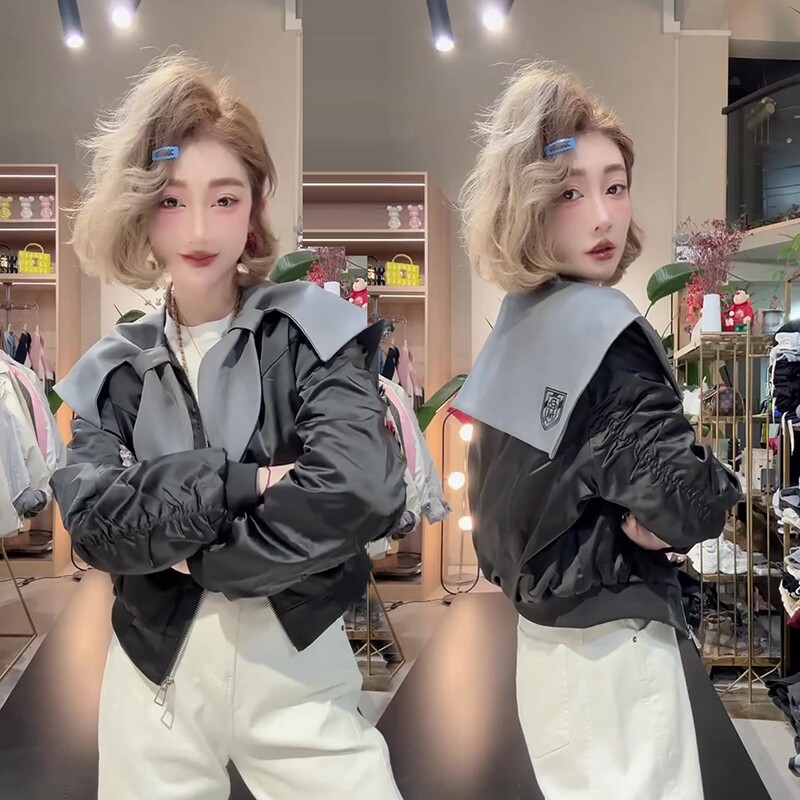 欧货炸街时髦洋气休闲小香风短外套女上衣春秋新款百搭蝴蝶结夹克,女装/女士精品,短外套,淘宝优惠券,粉丝福利购,淘宝优惠卷