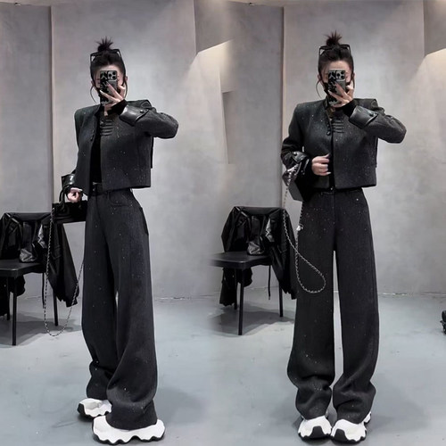 唐装中式国潮风时尚套装加棉外套