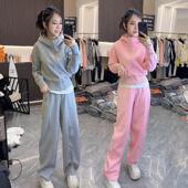 休闲运动服套装 时尚 女春秋新款 连帽卫衣阔腿裤 两件套 韩版 网红爆款