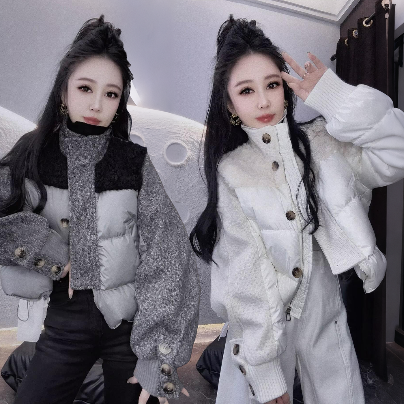 2025欧货拼接短款棉服女冬季新款立领显瘦百搭时尚保暖棉衣外套潮,女装/女士精品,棉衣/棉服,淘宝优惠券,粉丝福利购,淘宝优惠卷