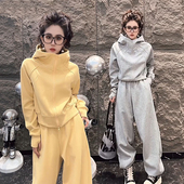 连帽卫衣显瘦束脚裤 时尚 减龄两件套 女春秋新款 韩系休闲运动服套装