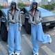 两件套潮 休闲运动套装 2026新款 连帽卫衣女春秋宽松显瘦直筒阔腿裤