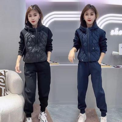 加绒加厚保暖加棉休闲运动服套装