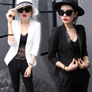 修身 小西装 女士八分袖 ol韩版 短外套潮 休闲职业装 小西服春秋新款