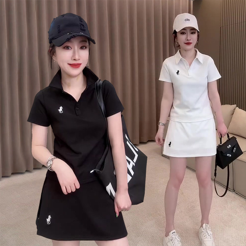 商务休闲运动套装女2025夏季新款简约显瘦高尔夫短袖polo衫短裤裙,女装/女士精品,休闲运动套装,淘宝优惠券,粉丝福利购,淘宝优惠卷