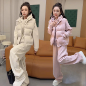 保暖秋冬新款 棉马甲三件套 女加绒加厚卫衣卫裤 韩版 休闲运动套装