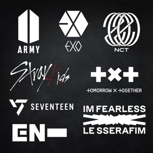 韩国男团车贴 BTS Seventeen EXO NCT梦 LESSERAFIM TXT 汽车贴纸