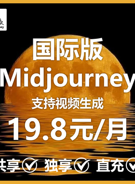 Midjourney共享独享充值代充会员MJ高级会员账号mjdjourneyV7出图