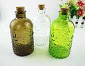 饮料瓶 花瓶300ml 冰桔茶 雕花 奶茶瓶 瓶奶茶瓶 玻璃冷泡茶瓶