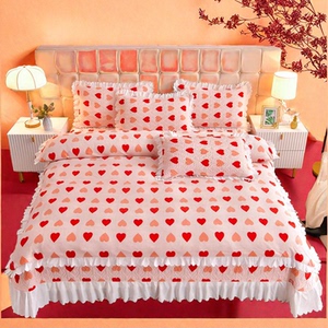 床盖三件套牛奶绒加厚公主风加绒夹棉床盖单件防滑韩版双面绒冬季