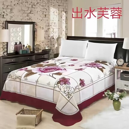 纯棉床单磨毛加厚春季床单单件100棉全棉被单180x200中式复古怀旧