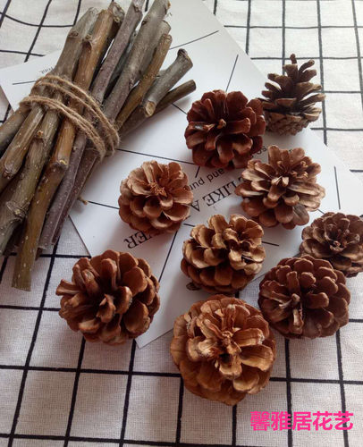 包邮手工制作树叶圣诞diy松果