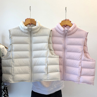 百搭保暖90白鸭绒立领外套 2025秋冬新款 轻薄羽绒马甲女短款 排骨款
