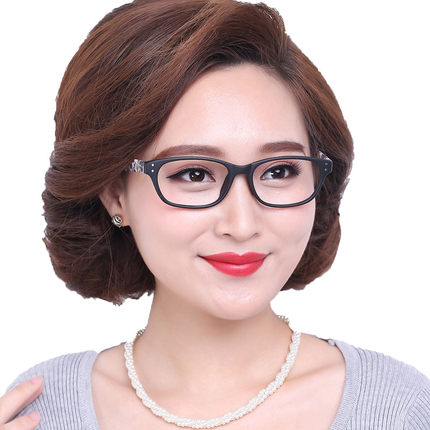 炫飞老花镜女款时尚超轻老花眼镜女树脂大框老光远视老化舒适1025