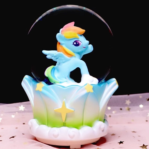 网红彩云独角兽水晶球摆件儿童梦幻小马宝莉音乐盒女孩女生日礼物