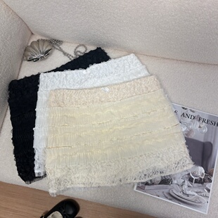 chict甜辣短裙荷叶边拼接半身裙提花小包裙 2026法式 实拍 春夏新款