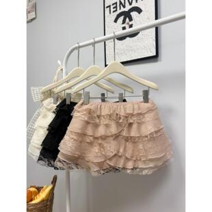 实拍 2026韩系重工荷叶边蕾丝拼接蛋糕裙甜辣ins半身短裙 春夏新款