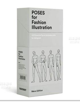 【现货】Poses for Fashion Illustration-Mens Edition,给设计师的100张时尚姿势卡片(男士版)英文时尚设计师 品牌 原版图书外版