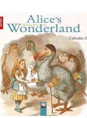 【预售】大英图书馆：爱丽丝梦游仙境 2026年迷你挂历（艺术日历） British Library 原版日历 进口图书