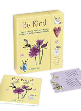 【现货】保持有爱:52张卡牌和指导手册 英文原版进口卡牌互动游戏 Be Kind: Includes a 52-card deck and guidebook书籍