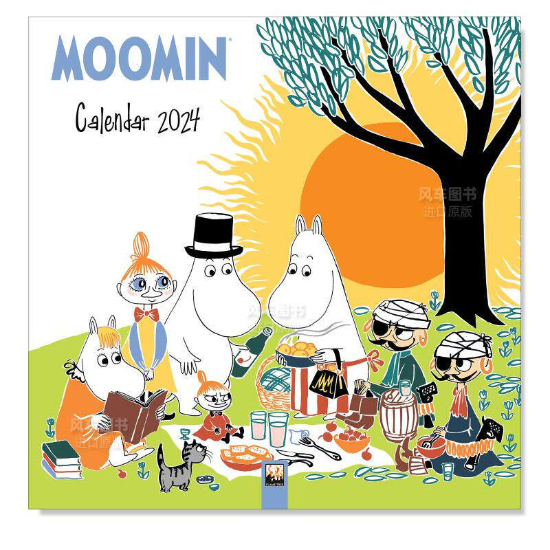 【现货】姆明挂历2024年(艺术日历) Moomin Wall Calendar 2024 (Art Calendar) 火焰树flametree英国原版创意礼品书进口图书