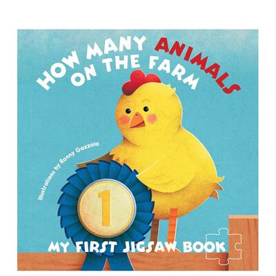 【预售】我的苐一本拼图书：农场动物有几只 My First Jigsaw Book: How Many Animals on the Farm? 原版英文儿童趣味图书书籍